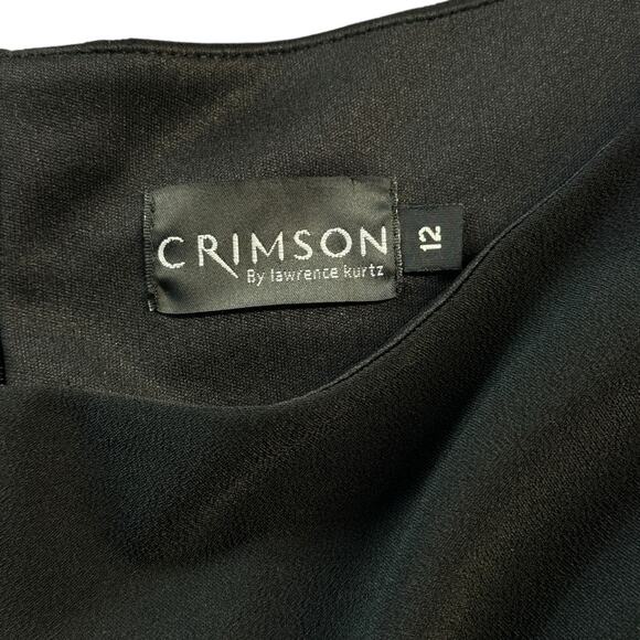 Crimson Lawrence Kurtz Elegant Evening Top SZ 12 Women's Tops Chic Classic Zip - Picture 7 of 10